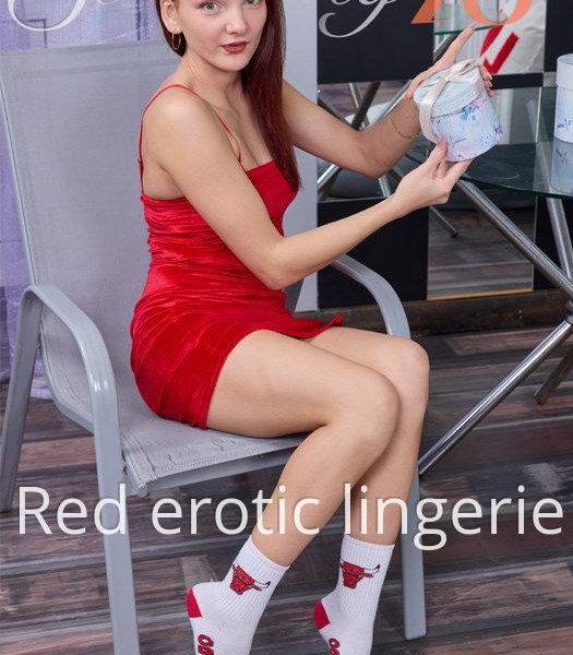 Elis Courtney - Red erotic lingerie