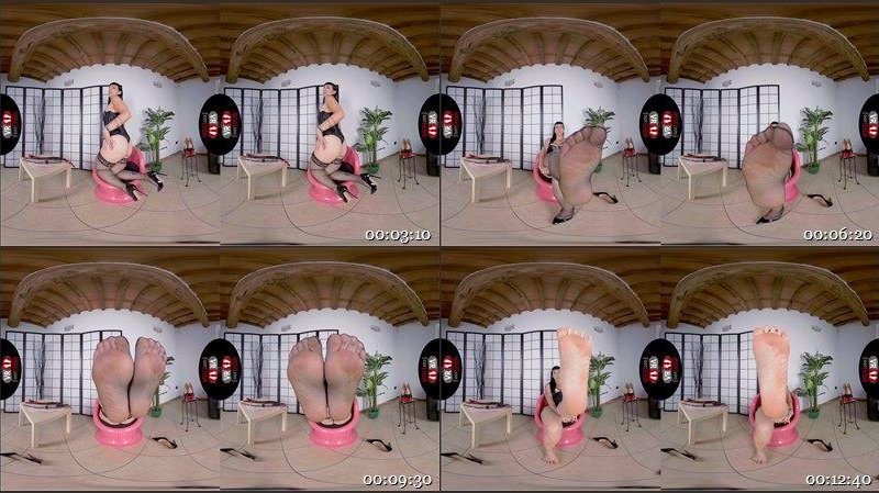 Dominating Brunette's Authoritative Foot Tease 1440p