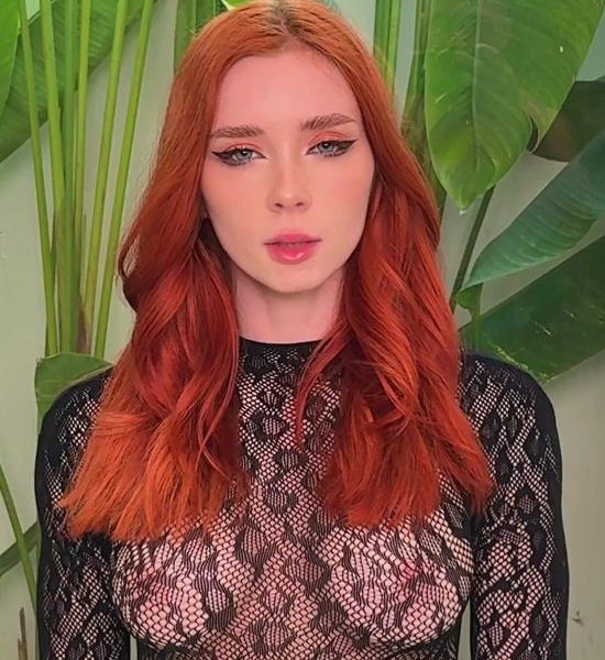 Sweetie Fox - Redhead Beauty in Fishnet Bodystocking Passionate Fucks POV 4K 2160p