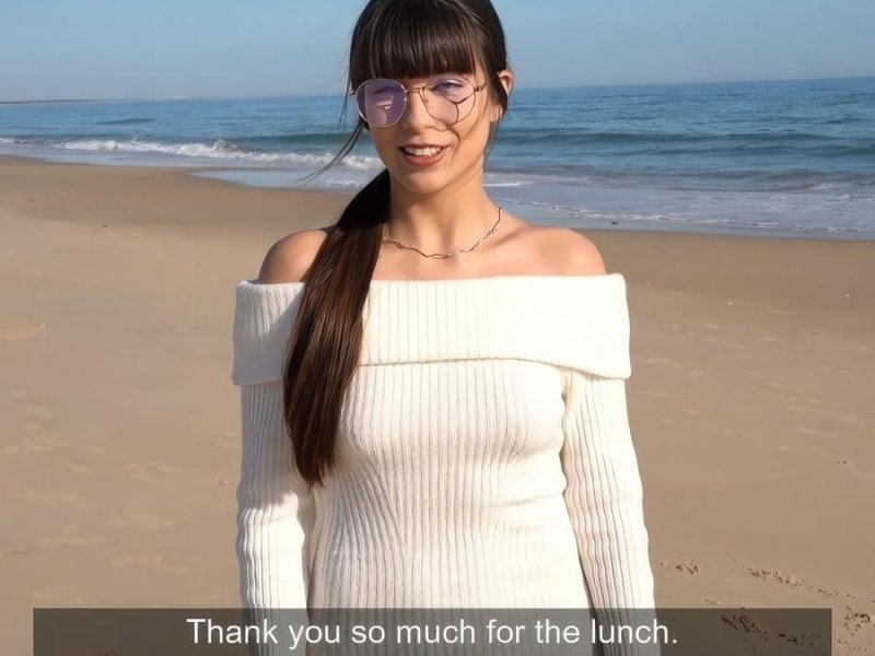 Petite Deepthroat - Walk On The Beach Ends In a Blowjob Cum In Mouth FullHD 1080p