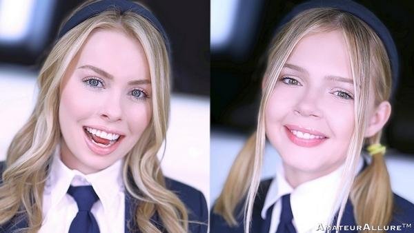 Haley Spades and Coco Lovelock - POV beauty sucking cock and swallowing cum (Amateur Allure Features Haley Spades and Coco Lovelock Attending the Swallow Academy) (1080p)