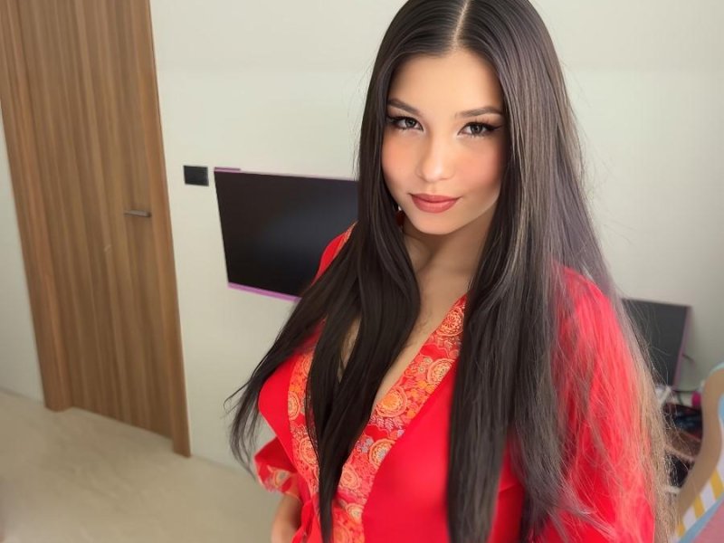 Karina Lin - Lonely Japanese Brunette Slips Into a Silky Red Robe After Her Shower and Seduces the Delivery Guy at the Door UltraHD/4K 2160p