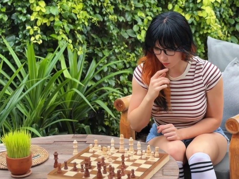 Sweety Fox - Girl With Glasses Lost At Chess And Got Fucked In Both Holes FullHD 1080p